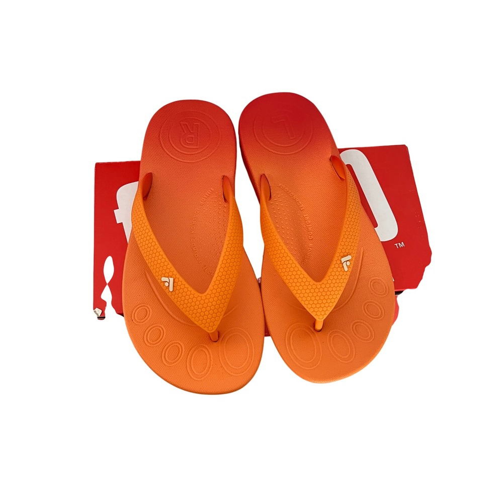 FitFlop iQushion Flip Flops Kids Size 1Y Red Coral Ombre Ergonomic Sandals